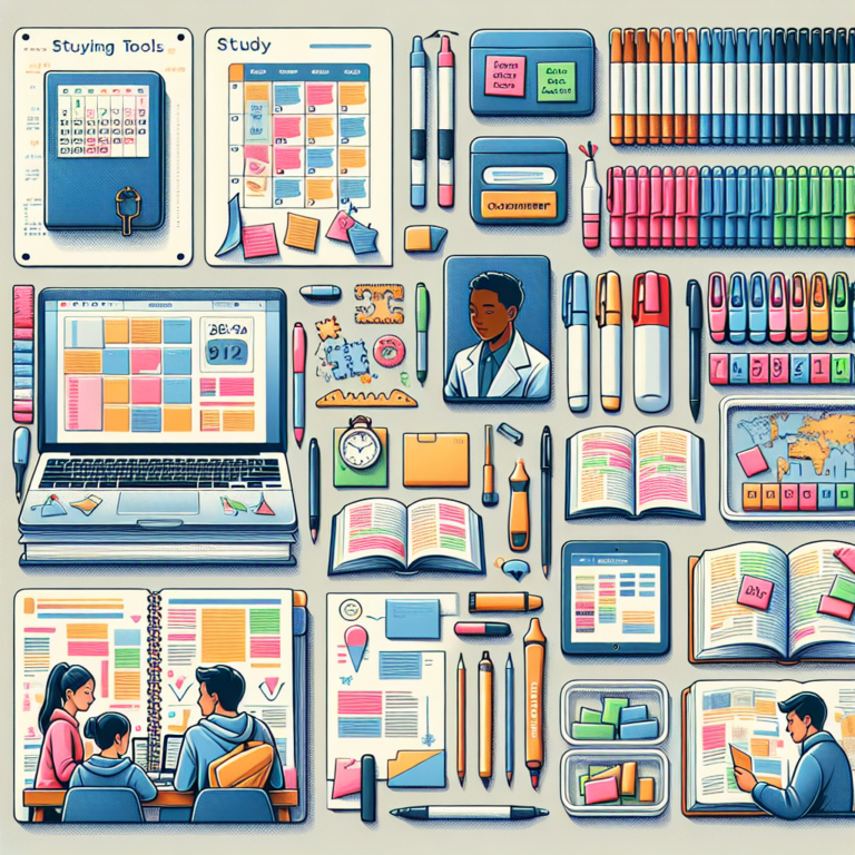 tools to organize study materials for exams